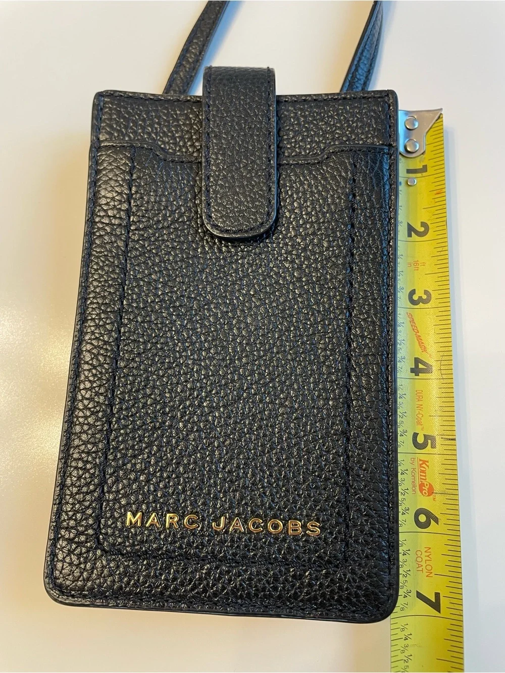 Marc Jacobs Black Pebbled Leather Crossbody Phone Card Case